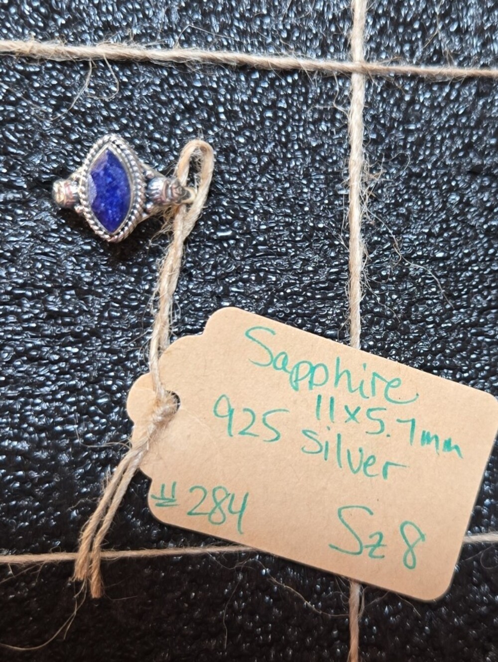 Sapphire Blue Sterling Silver Ring NEW Sz 8